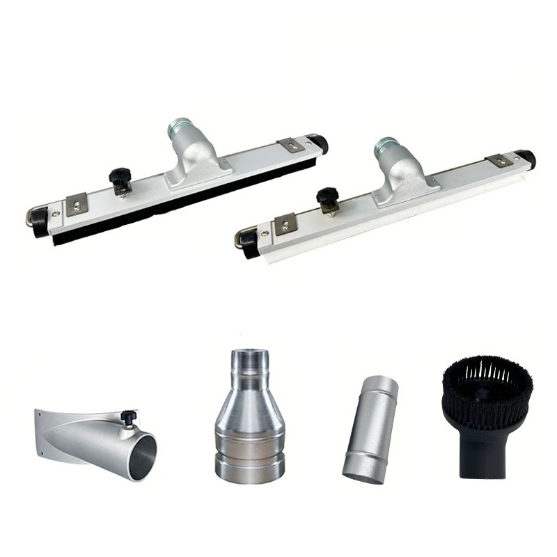 Industrial Vacuum Floor Squeegee Head, 500/510/530mm Aluminum Water Recovery Squeegee Nozzle with 50mm Hose Fitting, Wet Dry Vacuum Floor Tool & Connector Adapters Kit